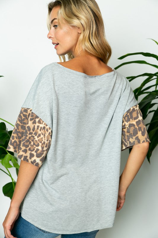 PLUS TERRY SOLID ANIMAL BOXY TOP