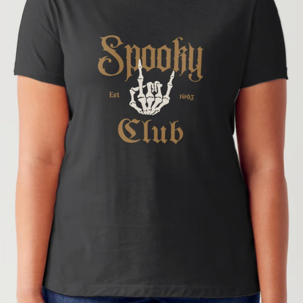 Simply Love Full Size SPOOKY CLUB Short Sleeve Tubular T-Shirt