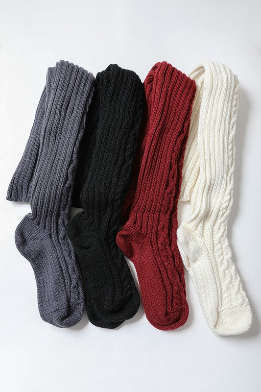 Knee High Cable Knit Socks - Crazy Like a Daisy Boutique #