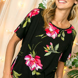 FLORAL TWIST BACK LOOSE FIT TOP - Crazy Like a Daisy Boutique #