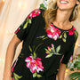 FLORAL TWIST BACK LOOSE FIT TOP - Crazy Like a Daisy Boutique #