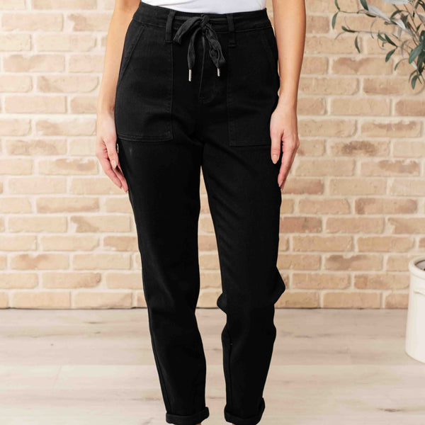 Carmen Double Cuff Joggers in Black