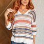 Don't Leave Me Out Striped V-Neck Top