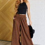 Harmony High Rise Wide Leg Pants in Brown