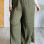 Harmony High Rise Wide Pants in Olive