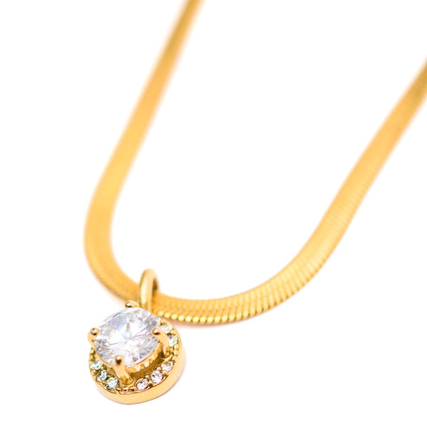 Here to Shine Gold Plated Necklace in White