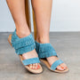 Fringe Star Sandal in Teal