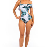 OPEN SIDED ONE PIECE BATHING SUIT WITH RUFFLED SHO - Crazy Like a Daisy Boutique #