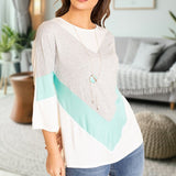 Chevron Bell Sleeve Color Block - Crazy Like a Daisy Boutique #