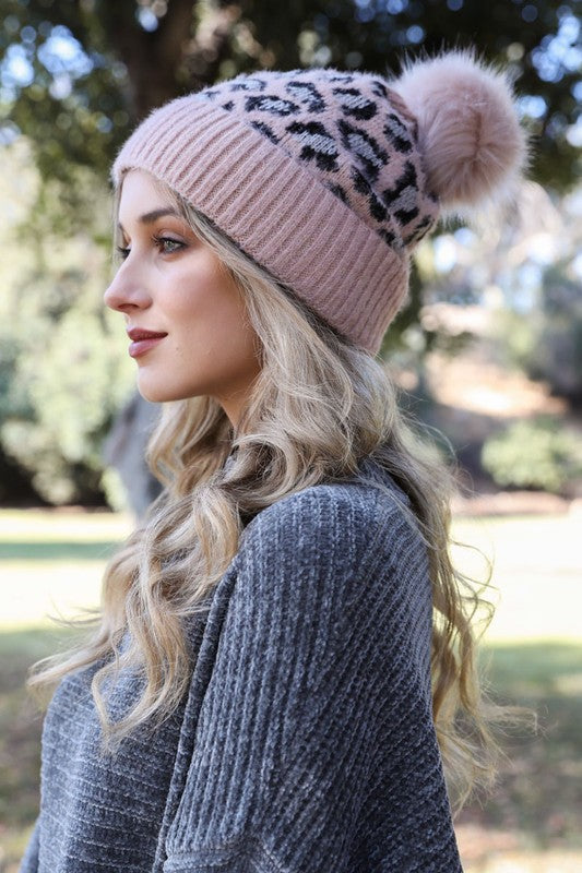 Leopard Knit Beanie - Crazy Like a Daisy Boutique #