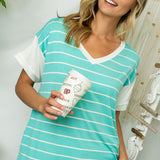 BIG STRIPE JERSEY MIXED BOXY TOP - Crazy Like a Daisy Boutique #