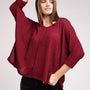 3/4 Sleeve V-Neck Hi-Low Hem Jacquard Sweater - Crazy Like a Daisy Boutique #