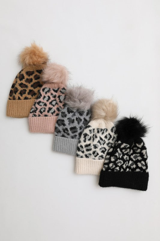 Leopard Knit Beanie - Crazy Like a Daisy Boutique #