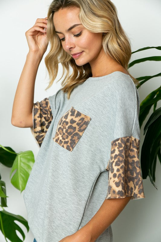 TERRY SOLID ANIMAL BOXY TOP