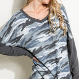 WAFFLE CAMOUFLAGE TOP - Crazy Like a Daisy Boutique #