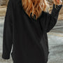 Black Contrast Flap Pockets Relaxed Shacket