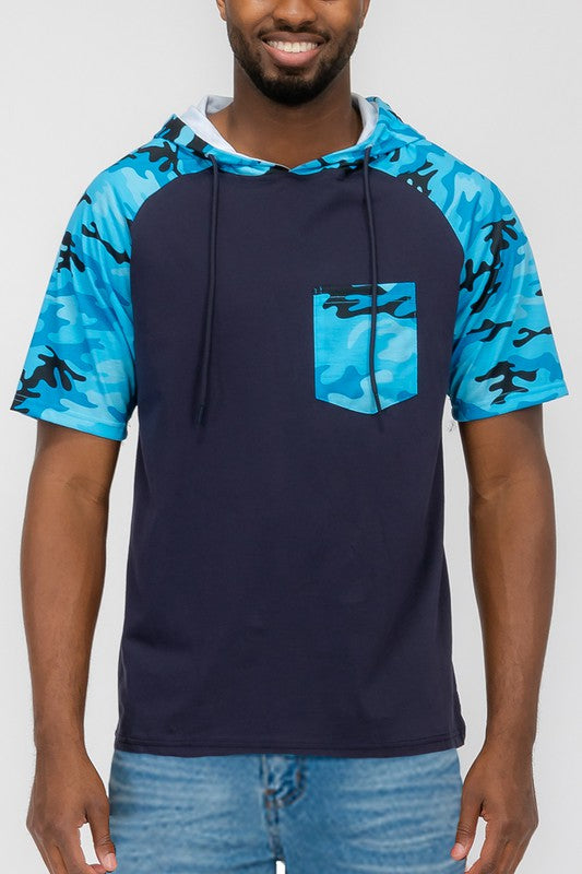 SHORT SLEEVE CAMO COLOR BLOCK