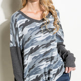 WAFFLE CAMOUFLAGE TOP - Crazy Like a Daisy Boutique #