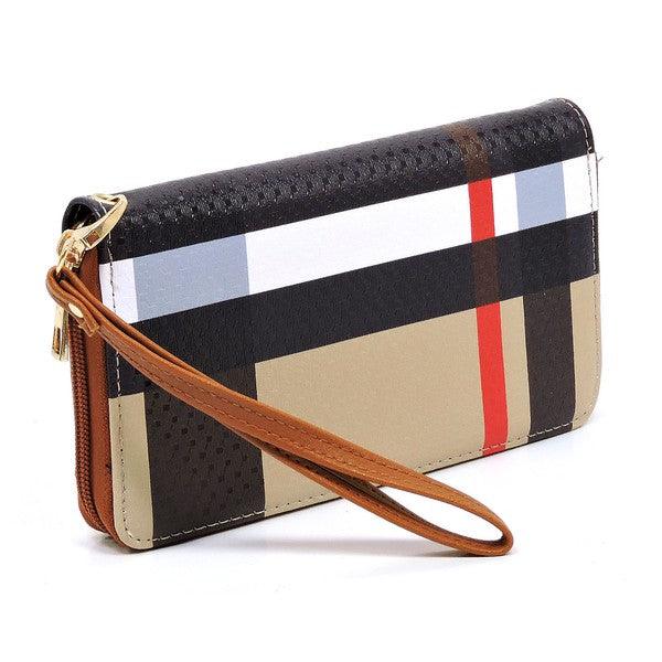 Plaid Check Printed Zip Around Wallet Wristlet - Crazy Like a Daisy Boutique #