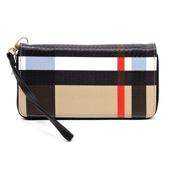 Plaid Check Printed Zip Around Wallet Wristlet - Crazy Like a Daisy Boutique #