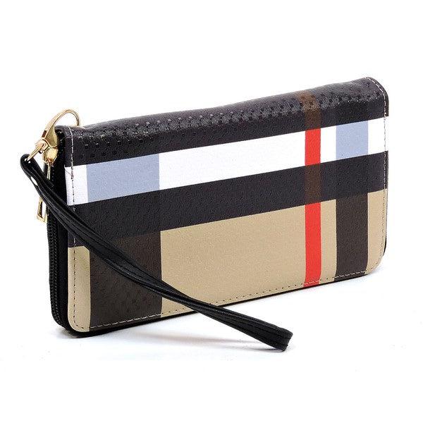 Plaid Check Printed Zip Around Wallet Wristlet - Crazy Like a Daisy Boutique #