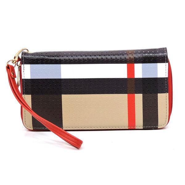 Plaid Check Printed Zip Around Wallet Wristlet - Crazy Like a Daisy Boutique #