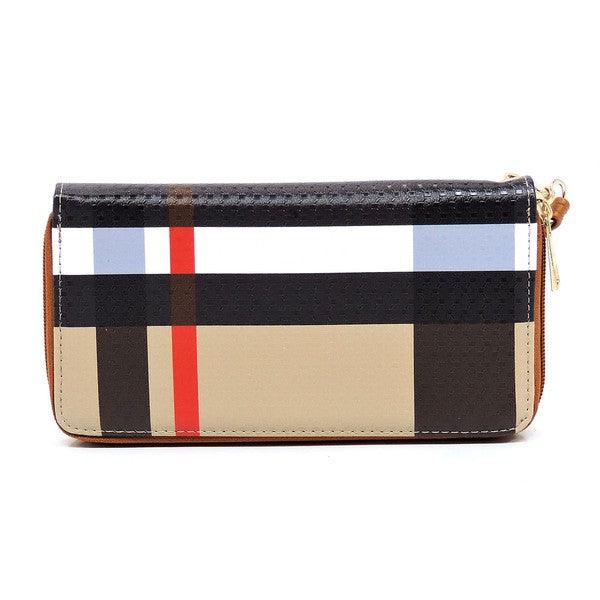 Plaid Check Printed Zip Around Wallet Wristlet - Crazy Like a Daisy Boutique #