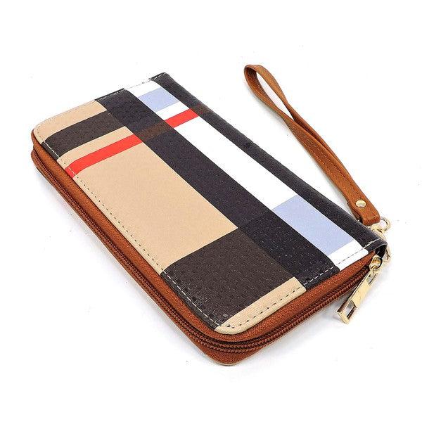 Plaid Check Printed Zip Around Wallet Wristlet - Crazy Like a Daisy Boutique