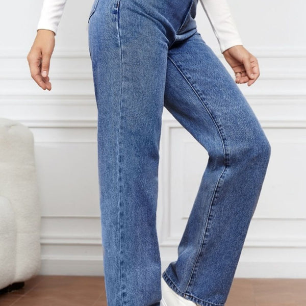 High Waist Straight Jeans - Crazy Like a Daisy Boutique #