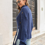 Decorative Button Slit Sweater - Crazy Like a Daisy Boutique #