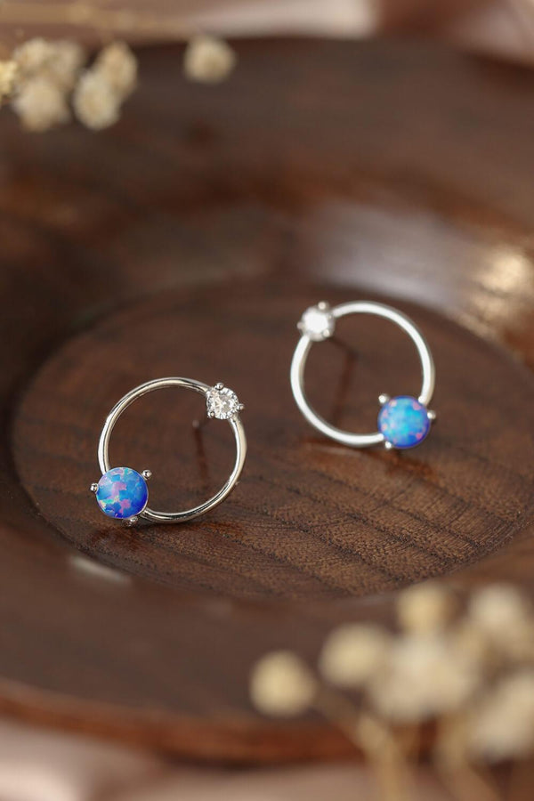 New Beginnings Circle Opal Earrings - Crazy Like a Daisy Boutique #