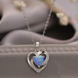 Opal Heart Pendant Necklace - Crazy Like a Daisy Boutique #