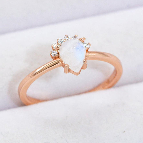 Pear Shape Natural Moonstone Ring - Crazy Like a Daisy Boutique #