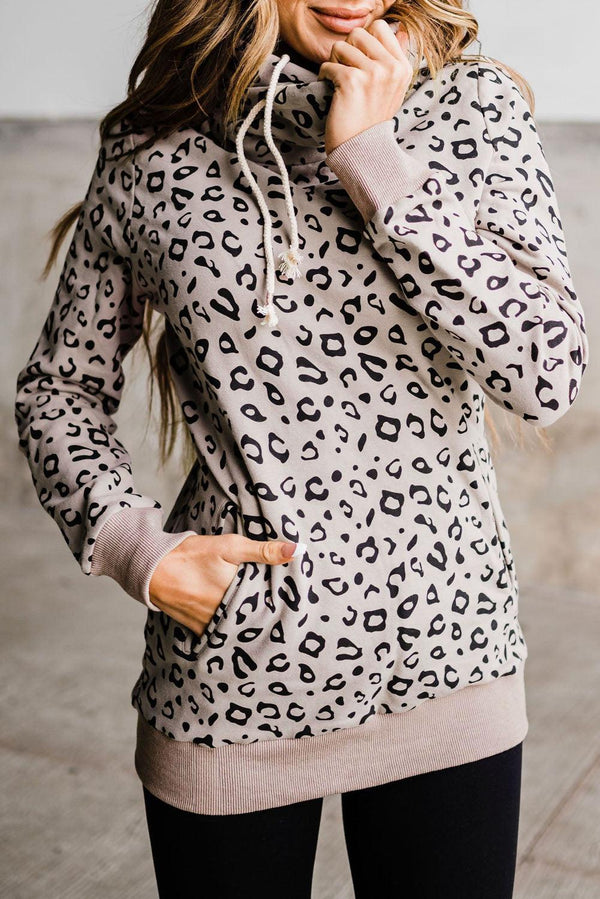 Leopard Print Long Sleeve Hoodie - Crazy Like a Daisy Boutique #