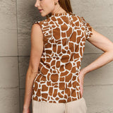 Giraffe Print Round Neck Tank Top - Crazy Like a Daisy Boutique #