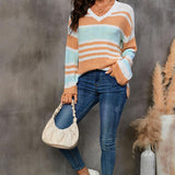 Striped V-Neck Knit Top - Crazy Like a Daisy Boutique #