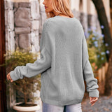 Waffle-Knit Long Sleeve Sweater - Crazy Like a Daisy Boutique #