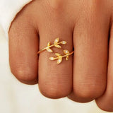 925 Sterling Silver Zircon Leaf Shape Ring - Crazy Like a Daisy Boutique #