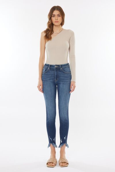 Kancan Raw Hem High Waist Cropped Jeans - Crazy Like a Daisy Boutique #