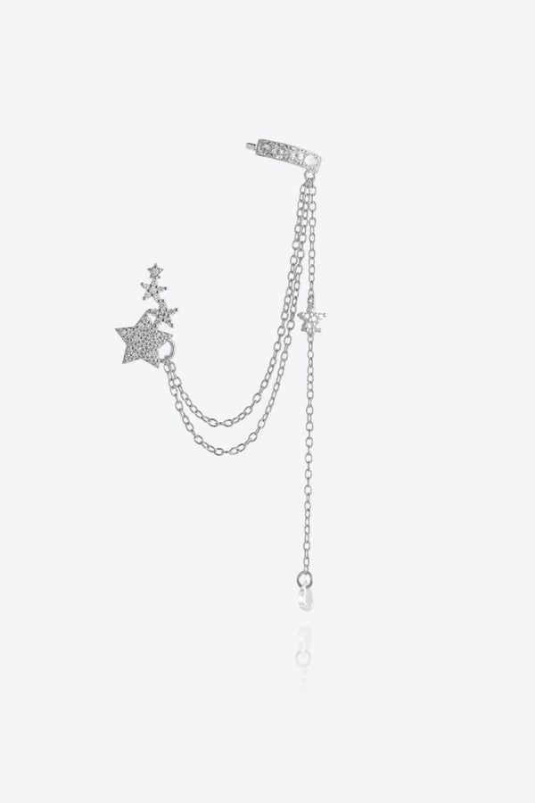 Zircon Star 925 Sterling Silver Single Earring - Crazy Like a Daisy Boutique