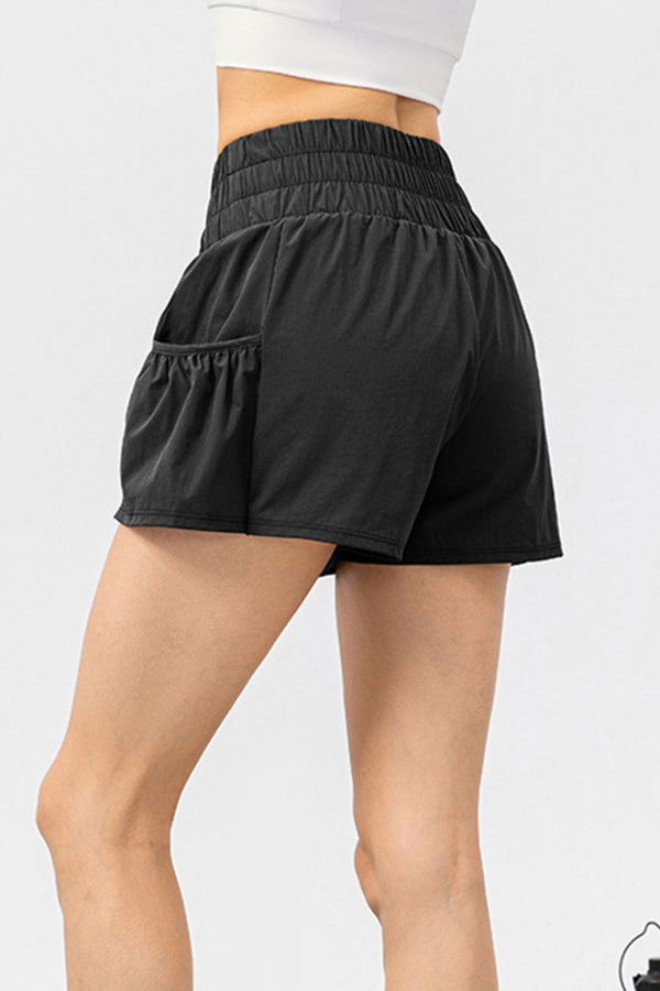 Elastic Waist Pocketed Active Shorts - Crazy Like a Daisy Boutique #