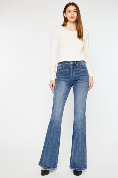 Kancan Cat's Whiskers High Waist Flare Jeans - Crazy Like a Daisy Boutique #