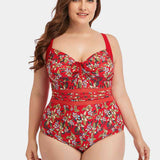 Floral Drawstring Detail One-Piece Swimsuit - Crazy Like a Daisy Boutique #