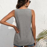 Decorative Button Scoop Neck Tank - Crazy Like a Daisy Boutique #