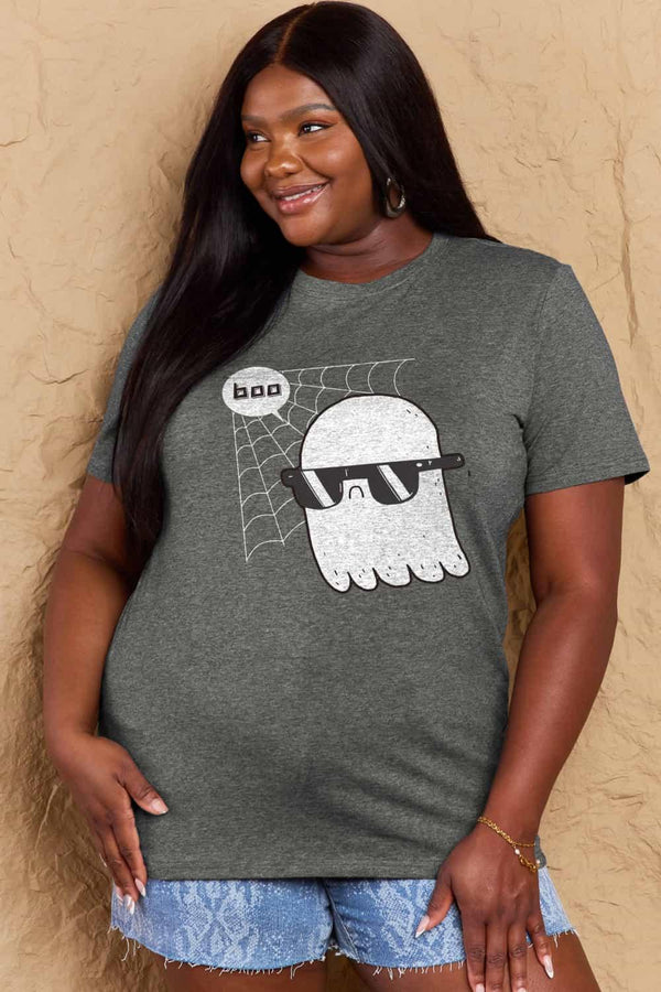 Simply Love Full Size BOO Graphic Cotton Tee - Crazy Like a Daisy Boutique #
