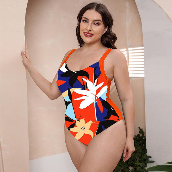 Full Size Printed Scoop Neck Sleeveless One-Piece Swimsuit - Crazy Like a Daisy Boutique