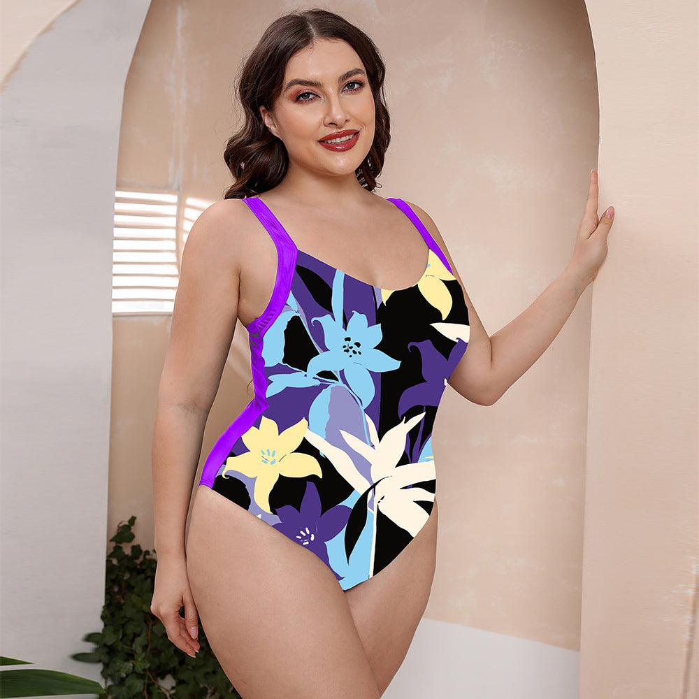 Full Size Printed Scoop Neck Sleeveless One-Piece Swimsuit - Crazy Like a Daisy Boutique #