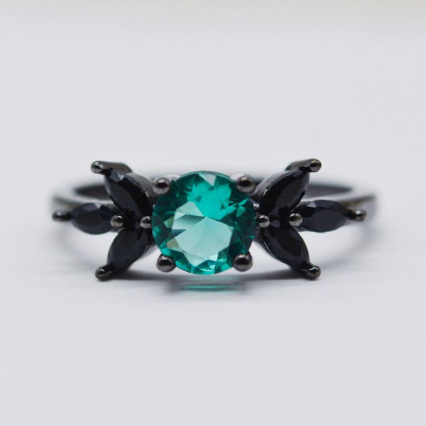 Paraiba Tourmaline and Zircon Leaf Ring - Crazy Like a Daisy Boutique #