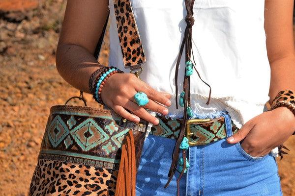 Turquoise Chunk on Cuff Ring - Crazy Like a Daisy Boutique #