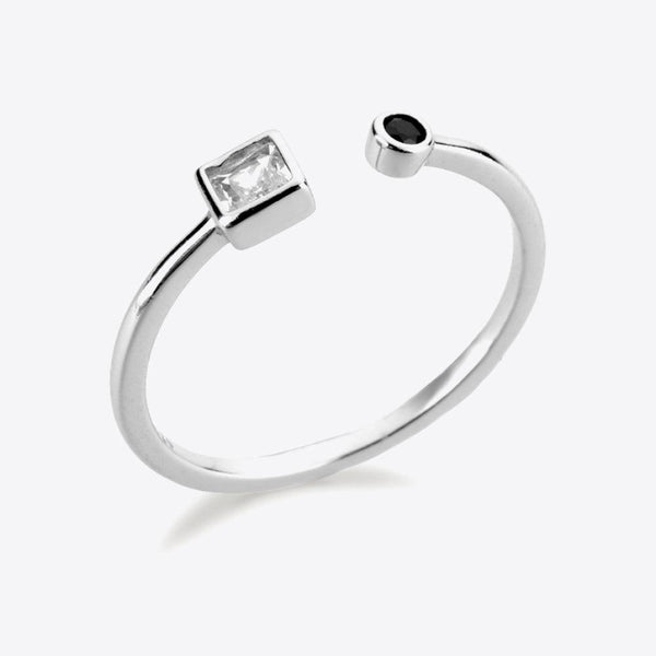 Zircon 925 Sterling Silver Open Ring - Crazy Like a Daisy Boutique #